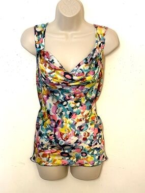 Spense Colorful Abstract Cowl Neck Print Camisole. Size M. EUC.
